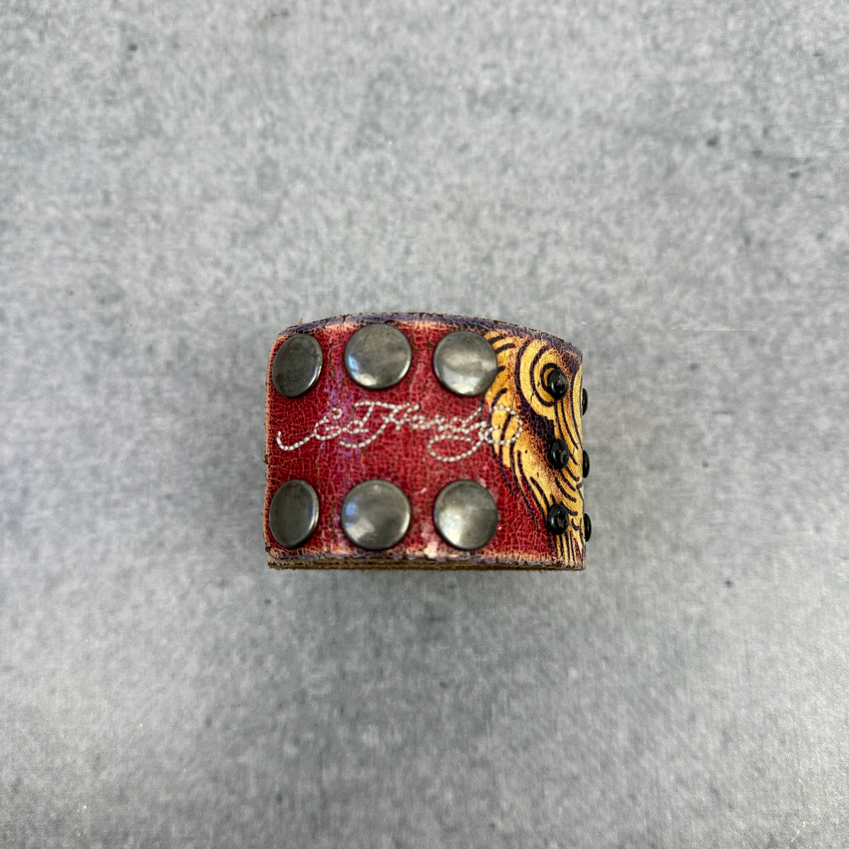 Ed Hardy Studded Leather Wristband