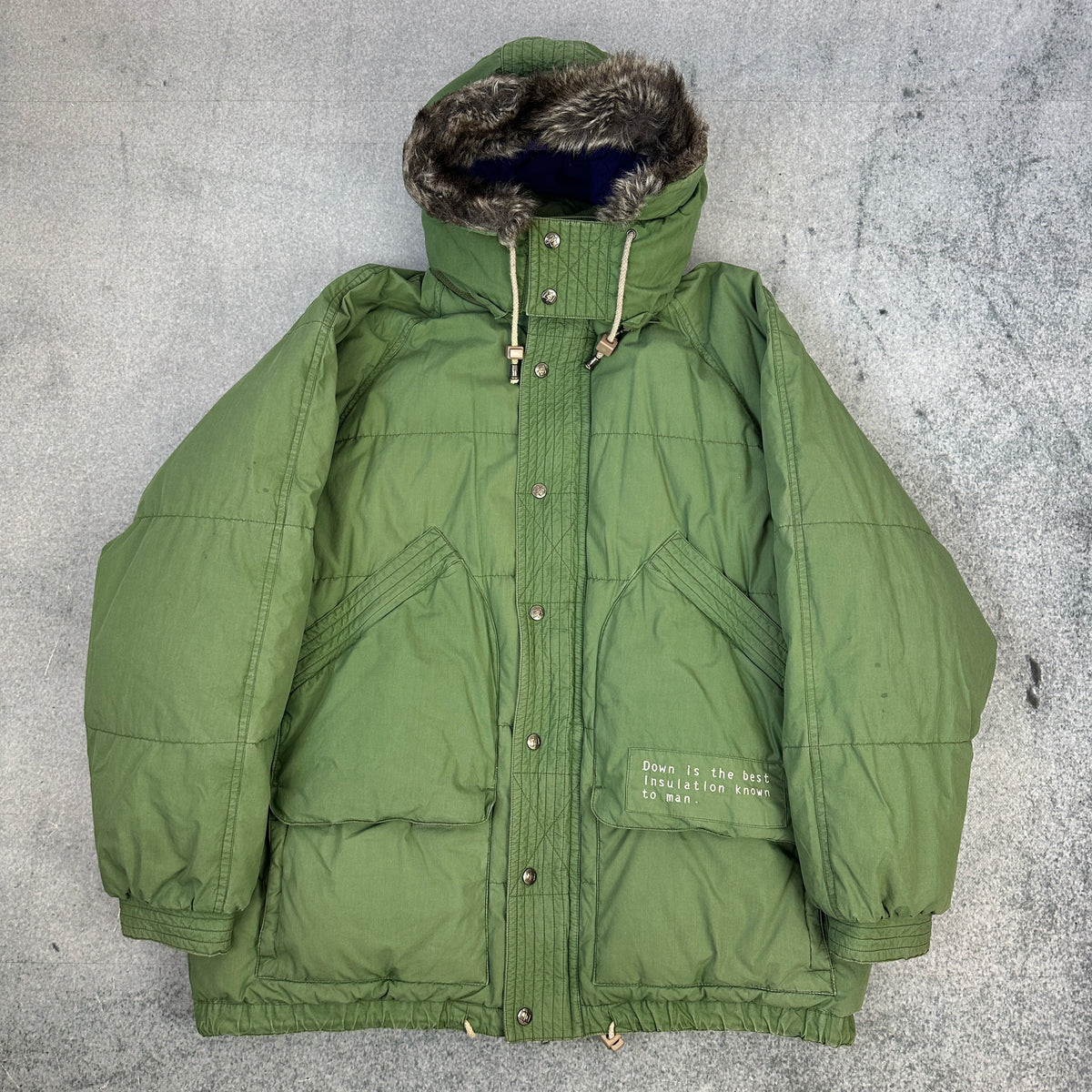 Vintage Brambilla Down Puffer Jacket Fur Hood 80s 90s (L-XL)