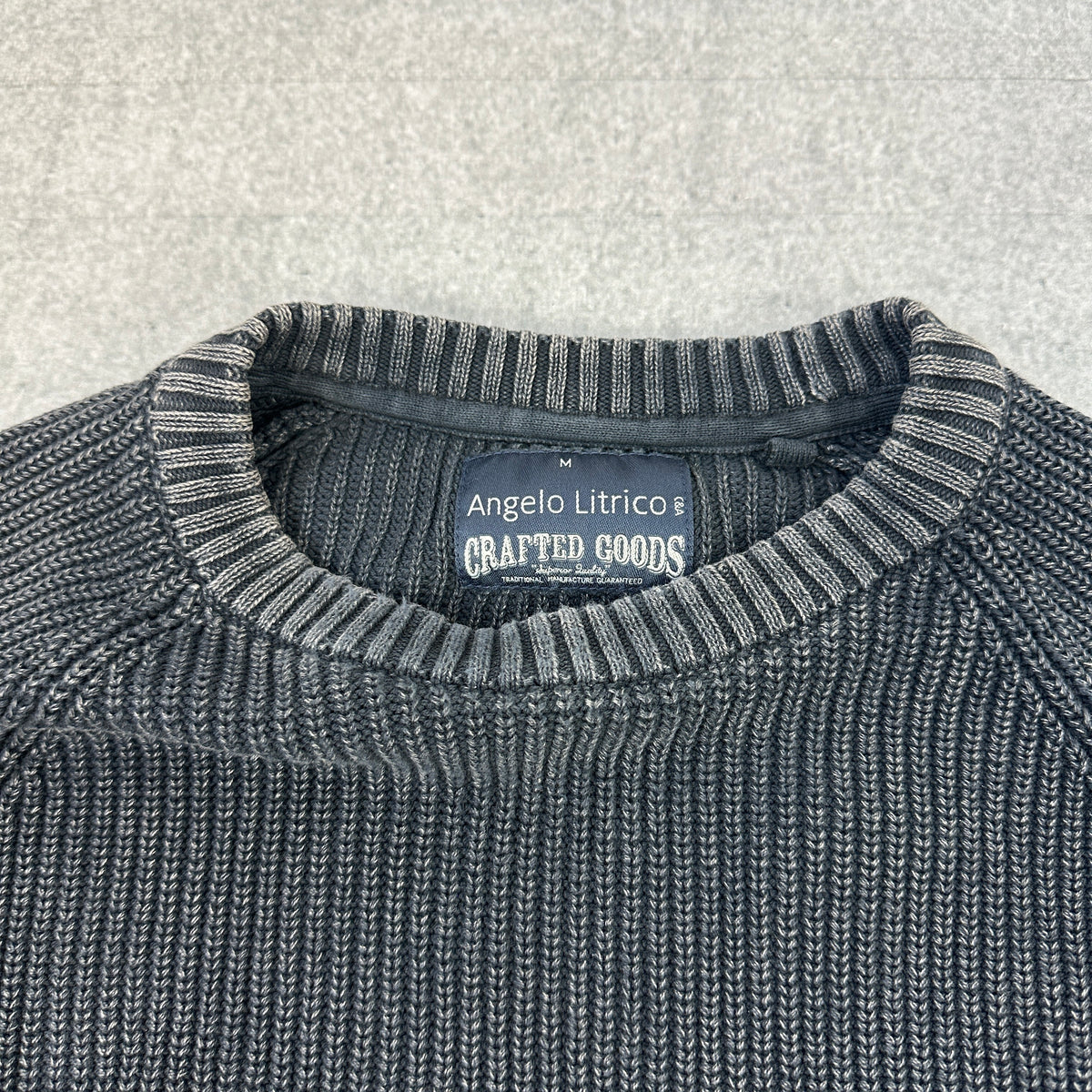 Angelo Litrico Crafted Goods Knit Sweater Washed Black (M)