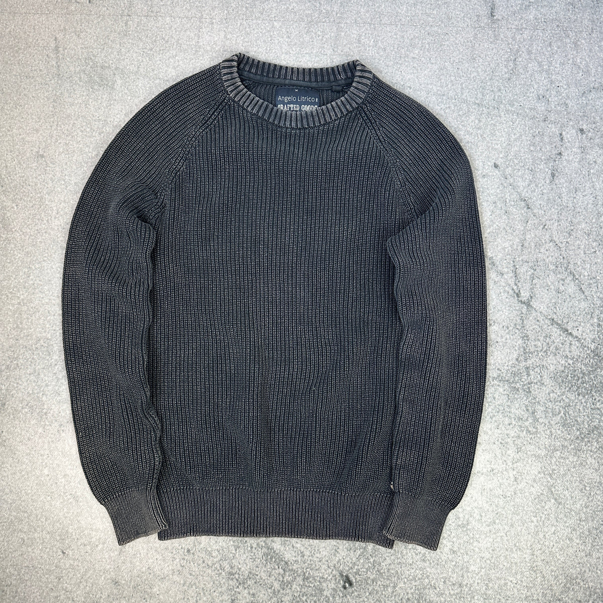 Angelo Litrico Crafted Goods Knit Sweater Washed Black (M)