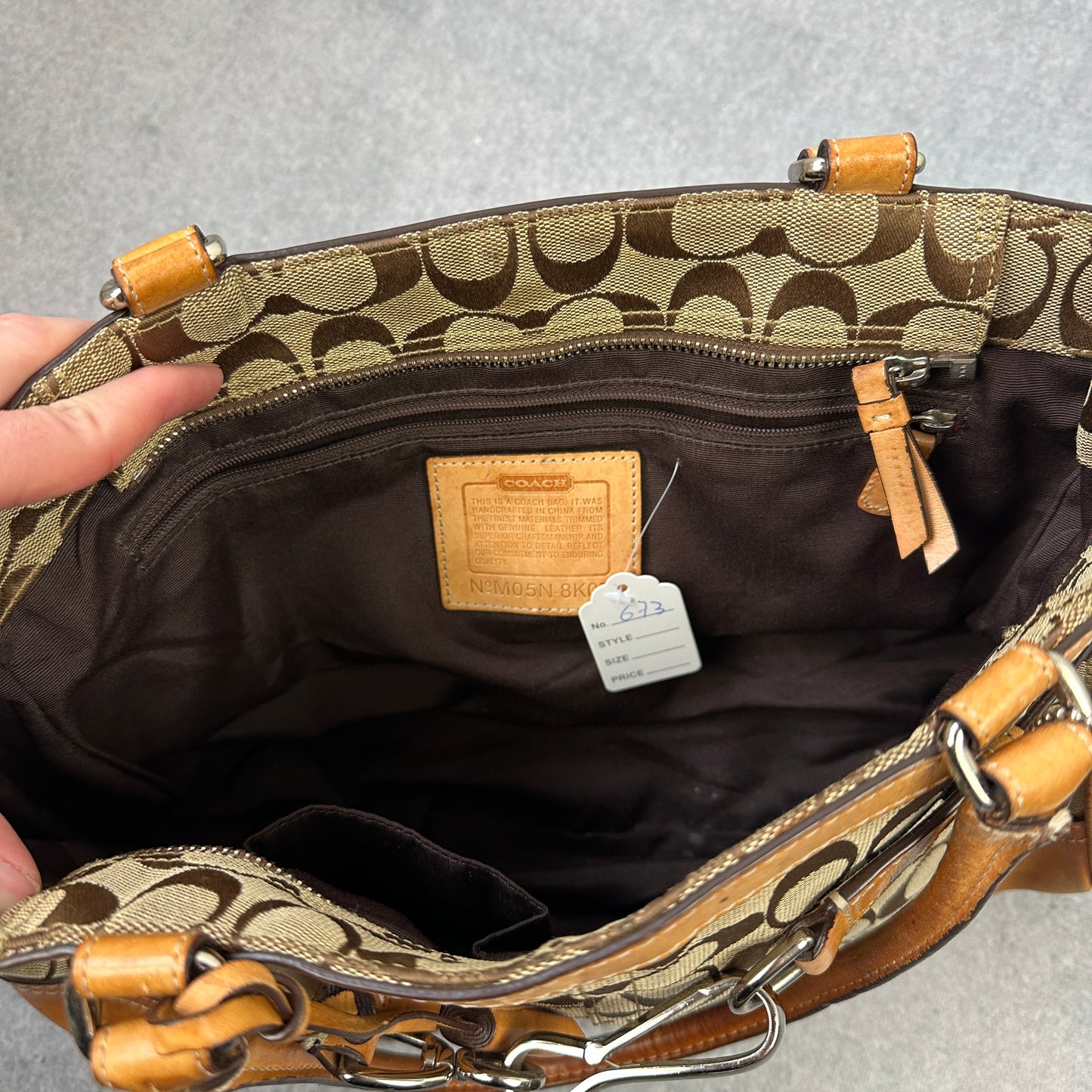 Vintage Coach Monogram Handtasche