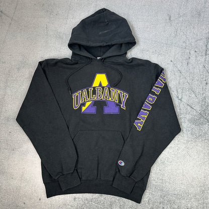 Vintage Ualbany Champion College Hoodie Schwarz (M)