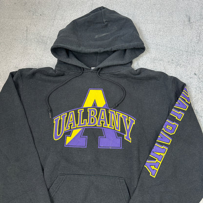 Vintage Ualbany Champion College Hoodie Schwarz (M)