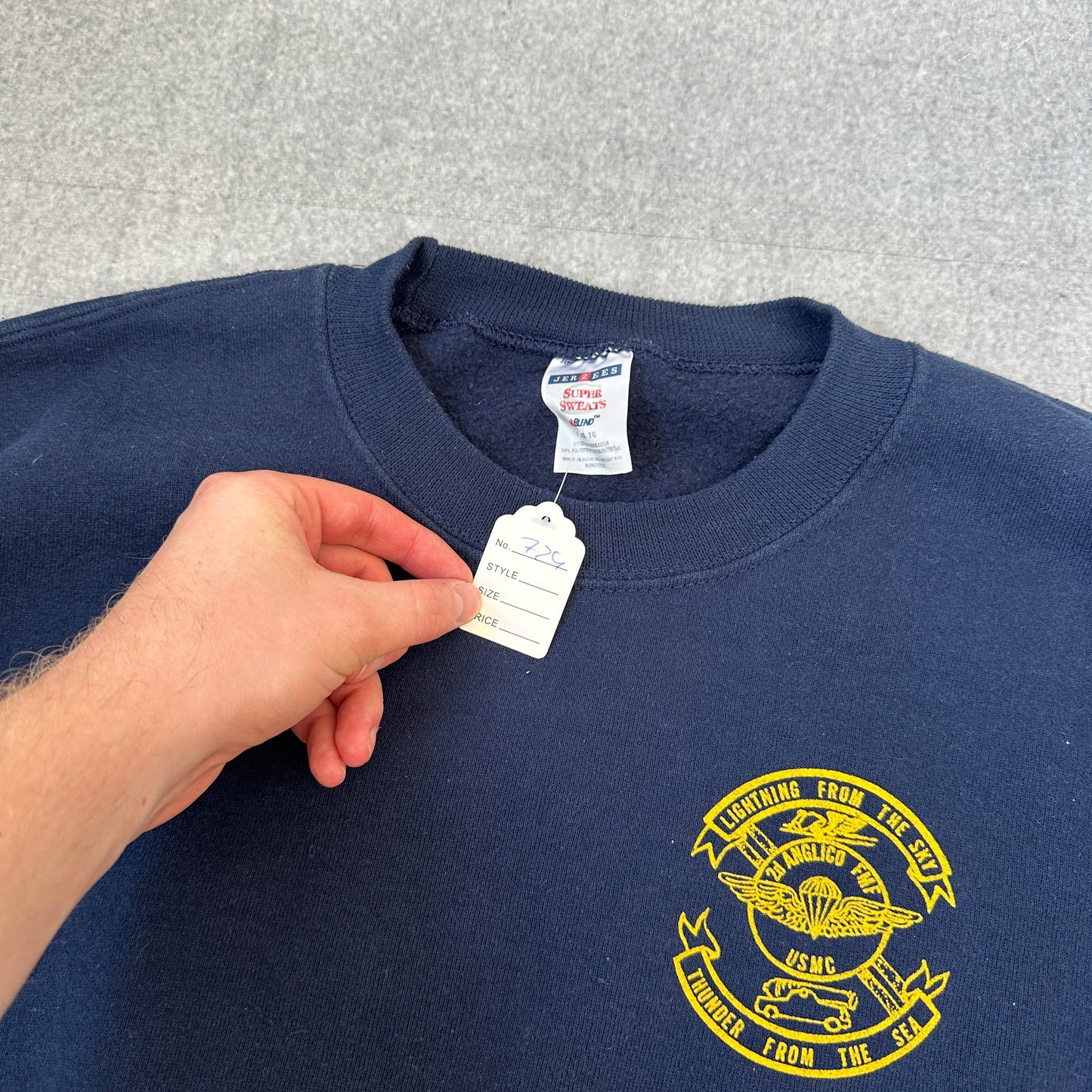 Vintage 90s U.S. Marines Sweater Blau (XL)