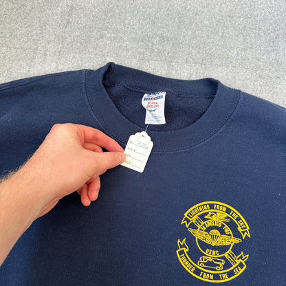 Vintage 90s U.S. Marines Sweater Blau (XL)