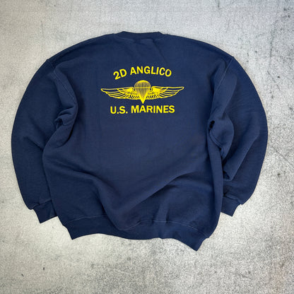 Vintage 90s U.S. Marines Sweater Blau (XL)