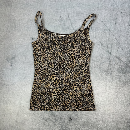 Leopardenmuster Spaghettiträger Top – Cami Shirt im Animal Print Dana Buchman (M)