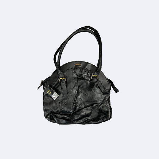 Stefano Echtleder Handtasche Schwarz (neu & unbenutzt) - Y2K Damenhandtasche