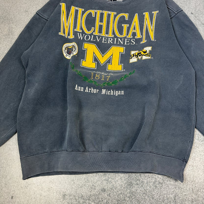 Vintage 90s Galt Michigan Wolverines Sweater Grau (L)