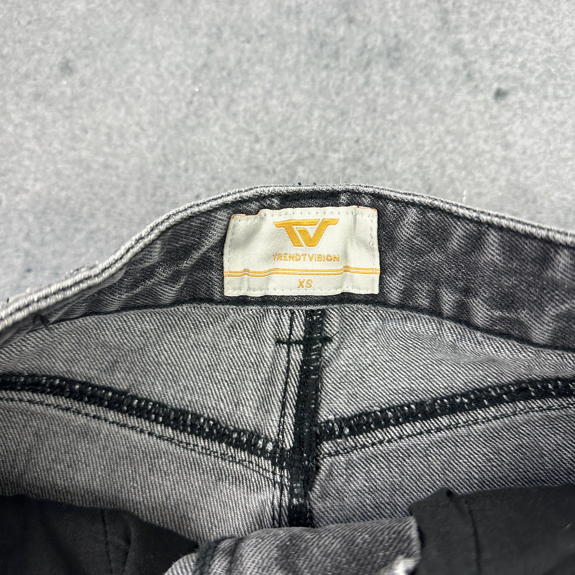 Trendt Vision Ash Black Patched Denim Jeans Grau (XS)