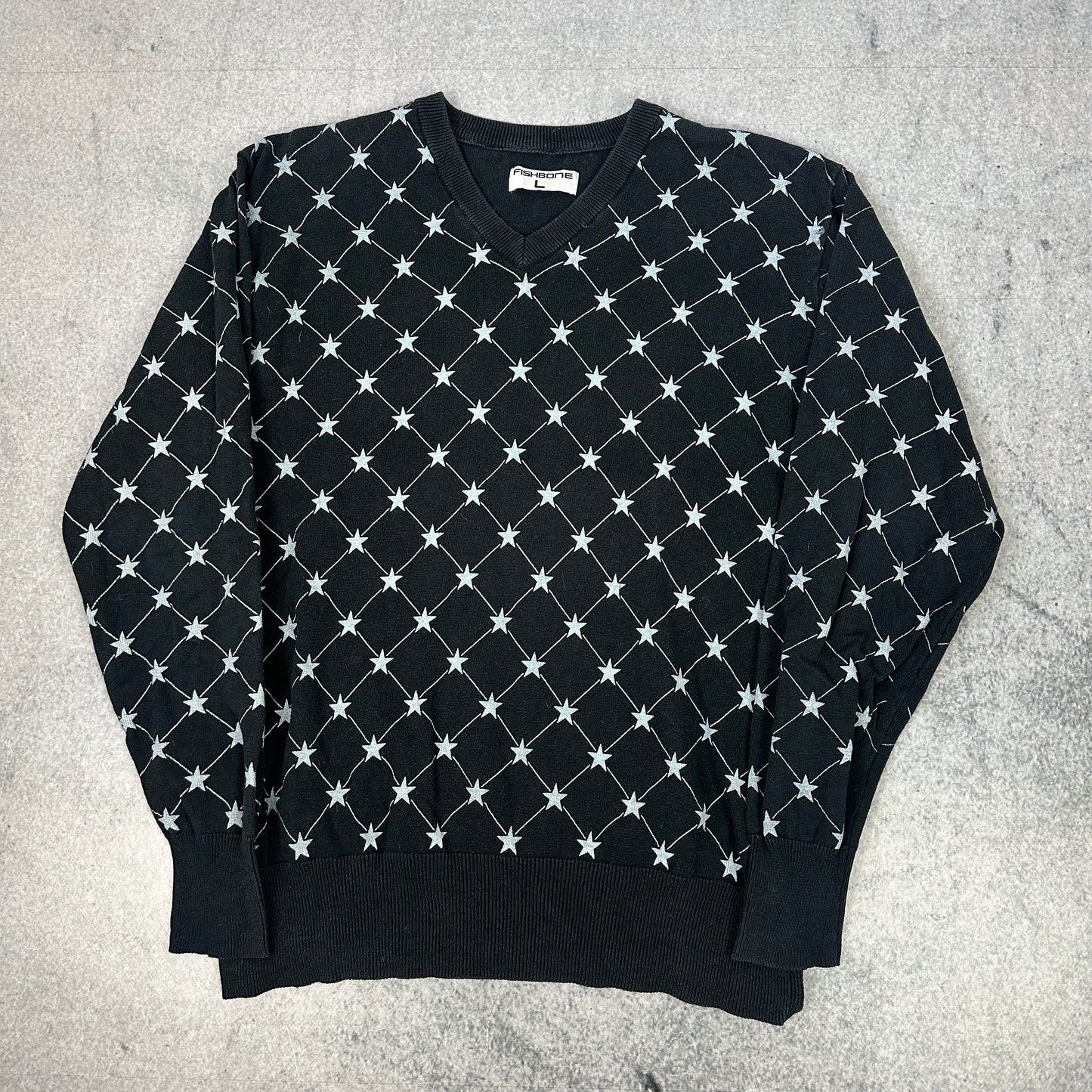 Fishbone Sweater Schwarz (L)