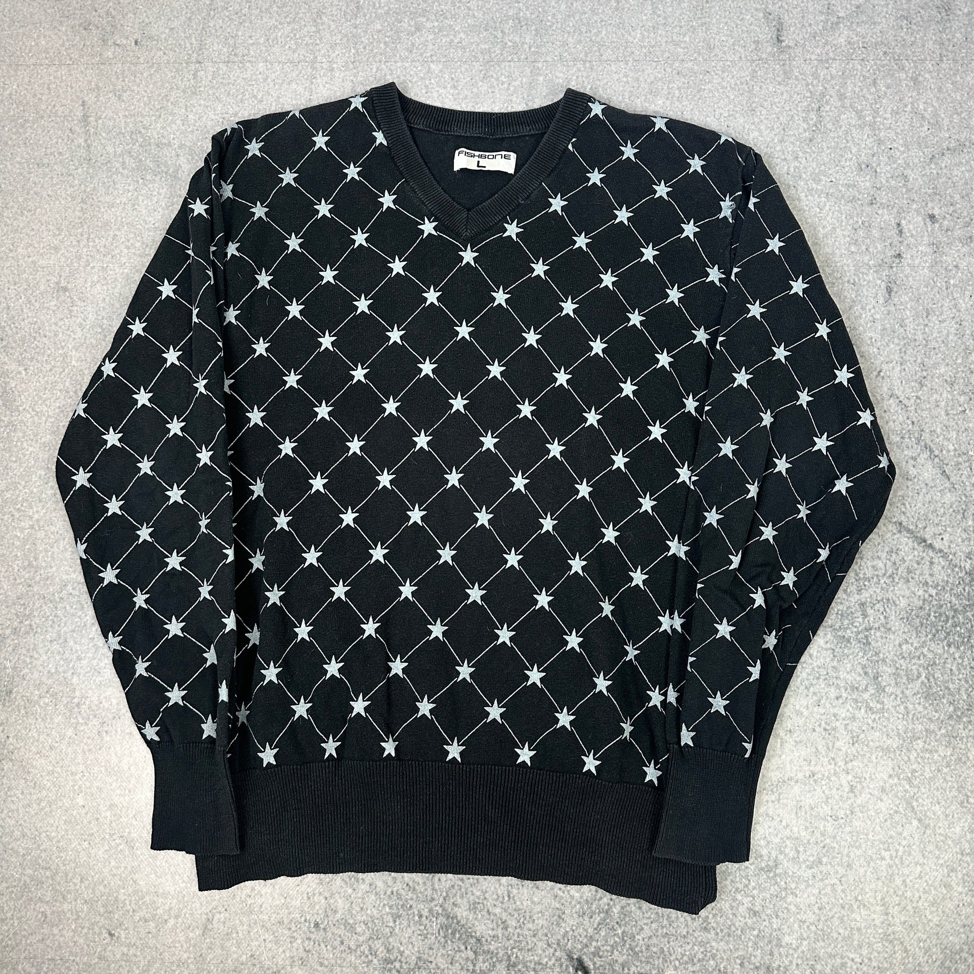 Fishbone Sweater Schwarz (L)