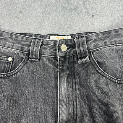 Trendt Vision Ash Black Patched Denim Jeans Grau (XS)