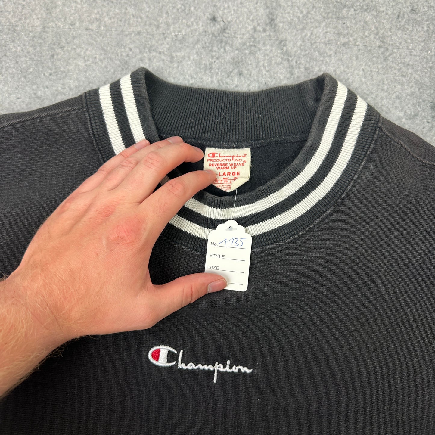 Vintage Champion Reverse Weave Sweater Schwarz (XL)