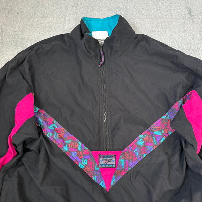 Vintage 80er Jahre Reebok Windbreaker Schwarz (L)
