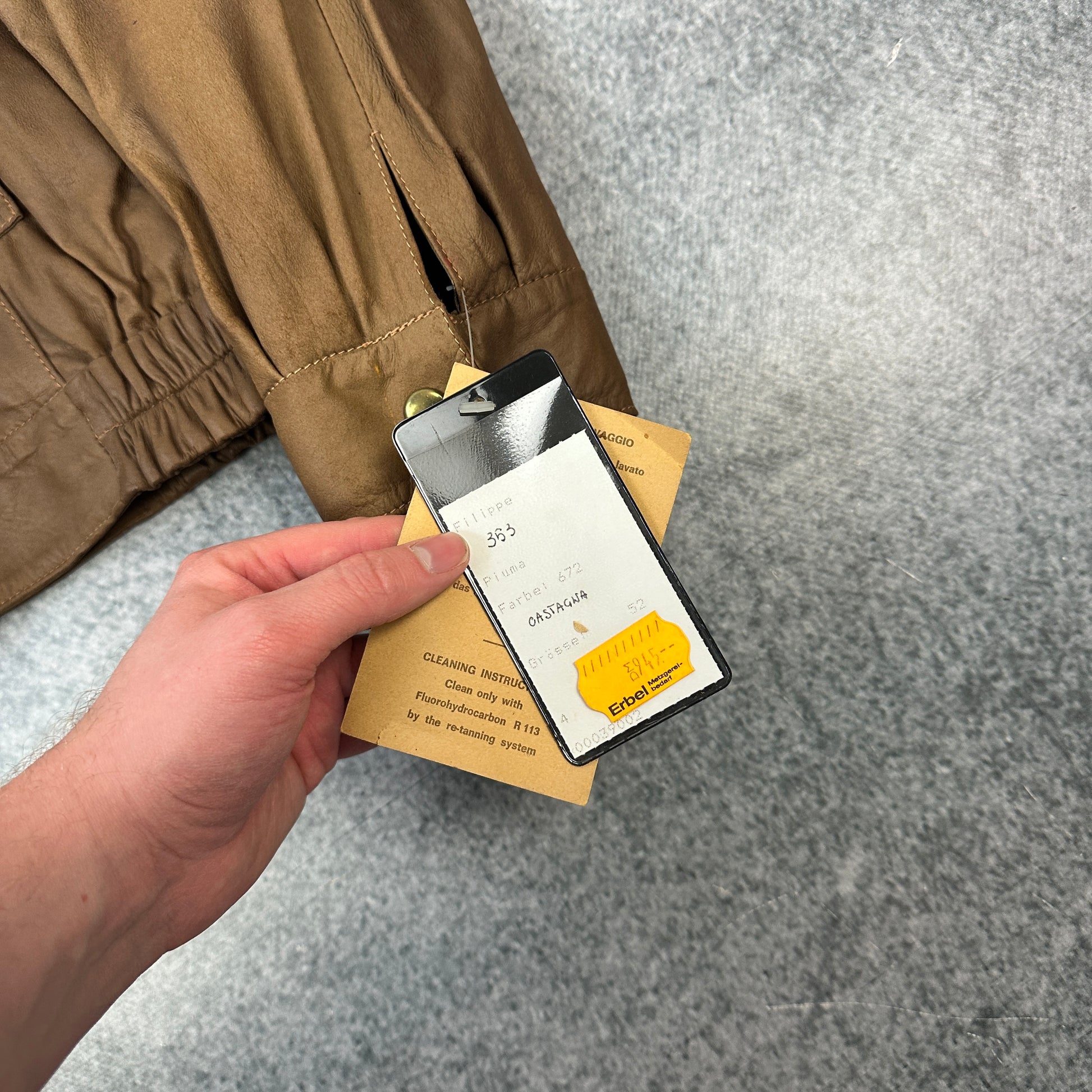 80er Jahre Maxifiorentino Lederjacke Braun (52)