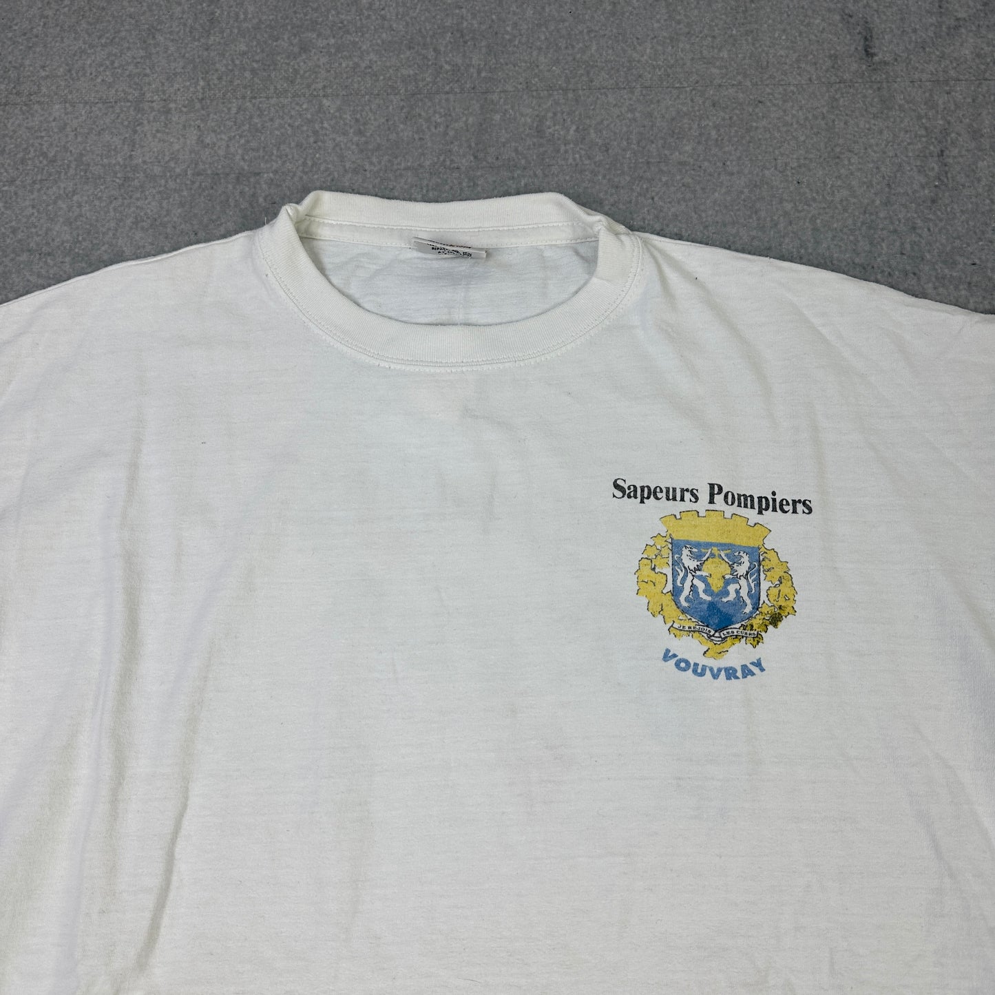 Vintage Sapeurs Pompiers T-Shirt Weiß (L-XL)