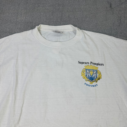 Vintage Sapeurs Pompiers T-Shirt Weiß (L-XL)