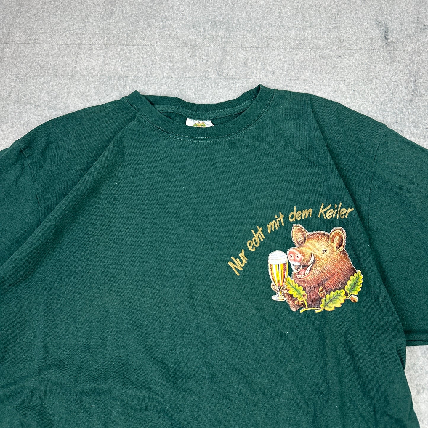 Keiler Bier Hoher Bier / Keiler-Biermotiv T-Shirt Grün (L/XL)