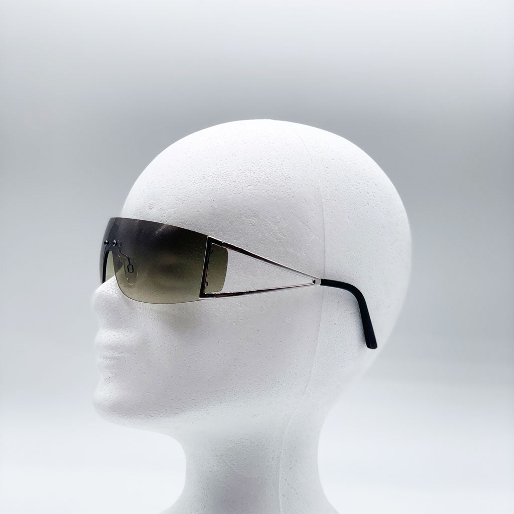 Y2K Sonnenbrille (Braun / Grüne Gläser)