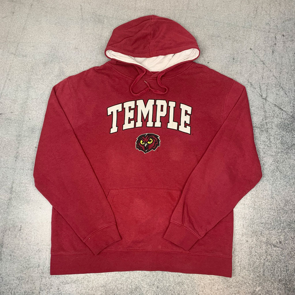 Vintage Temple Owls Hoodie Rot (XL)